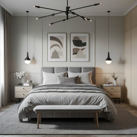 Turn your bedroom into a sanctuary with soft, neutral tones. 😌🛏️ #InteriorDesign #BedroomInspo #NeutralColors #RelaxAndUnwind #homedecorideas Grey Bedroom Minimalist, Grey And Taupe Bedroom, Taupe And Grey Bedroom, Taupe Bedroom, Bedroom Minimalist, Taupe Grey, Grey Bedroom, Bedroom Inspo, Neutral Tones