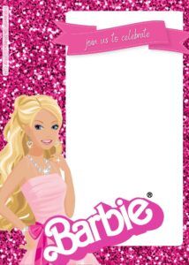 Free Barbie Birthday Invitation Templates, Barbie 1st Birthday Invitation, Barbie Party Invitations Template, Barbie Birthday Invitations Template, Barbie Birthday Invitations Free, Barbie Invitations Birthday, Barbie Background, Barbie Bday Party, Barbie Invitation