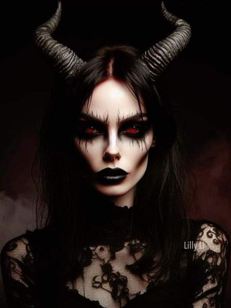 Witchy Makeup, Demon Makeup, Demon Costume, Goddess Makeup, Vampire Pictures, Makeup Artist Logo, Pretty Halloween, Halloween Makeup Inspiration, Mary Shelley