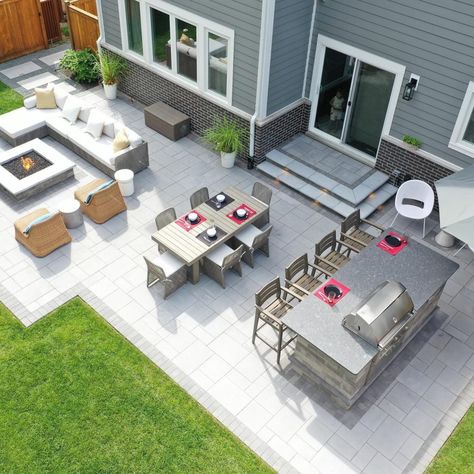 Cape Cod Backyard Patio, Rectangle Concrete Patio, Simple Patio Design, Tile Patio, Paver Patios, Small Patio Design, Brick Paver Patio, Outdoor Tile, Patio Remodel