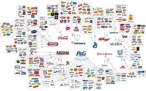 A map of corporate ownership of brands in the food industry. Branding Infographic, Procter And Gamble, Food Infographic, 타이포그래피 포스터 디자인, Grocery Foods, Company Meals, Food Industry, 로고 디자인, Brand You