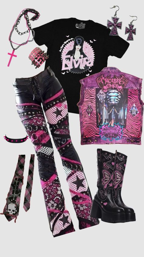 #punk #outfit #pink Pink Punk Outfits, Punk Outfit, Pink Punk, Outfit Pink, Punk Outfits, Mall Goth, Cool Outfits, Outfit Accessories, Pink