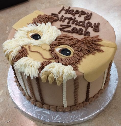 Gremlins Gizmo cake. All buttercream. Gremlin Birthday Cake, Gremlins Party Ideas, Gizmo Birthday Party, Gremlin Birthday Party, Gremlins Birthday Party, Gremlins Cake, Gremlins Party, Gizmo Cake, Gizmo Gremlins