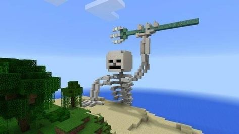 Minecraft Building Designs, Skeleton Ideas, Minecraft Skeleton, Minecraft Building Blueprints, Minecraft Statues, Minecraft Structures, Minecraft House Plans, Easy Minecraft Houses, Cool Minecraft Creations