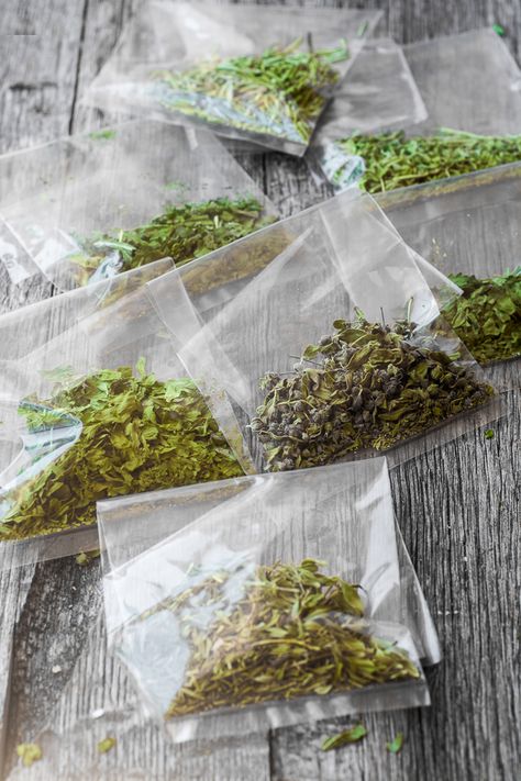 packets of homemade Microwave Dried Herbs ~ a great way to preserve summer's bounty! ~ theviewfromgreatisland.com Drying Fresh Herbs, Preserving Herbs, Microwave Cooking, Spices And Herbs, Homemade Spices, Dehydrated Food, Spices And Seasonings, Dehydrator Recipes, Spice Blends