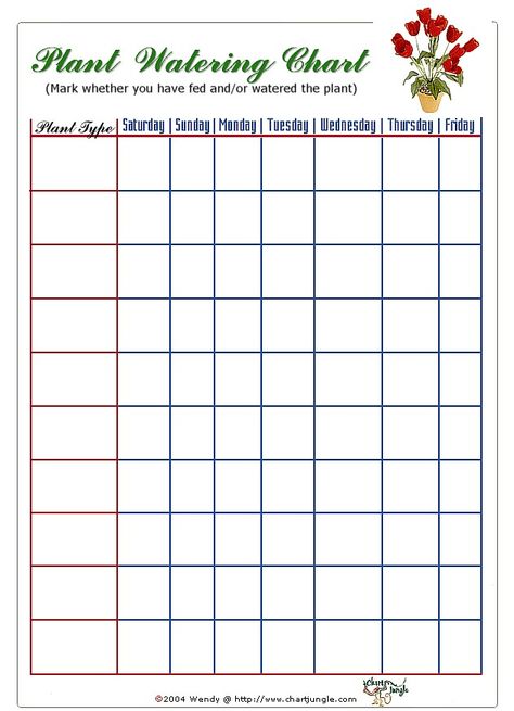 Plant Journal Template, Garden Watering Schedule, Garden Journal Template, Water Chart, Plant Watering Schedule, Plant Chart, Template Free Printable, Flower Chart, Diy Organizer