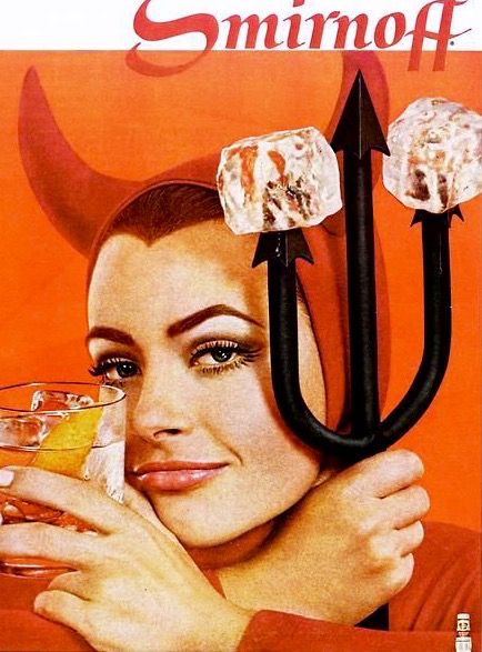 Vodka With Ice Smirnoff Vodka, Vodka Martini, Vegan Menu, Retro Advertising, Halloween Drinks, Retro Ads, Custom Placemats, Old Ads, Magazine Ads