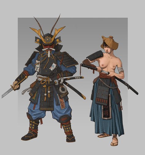 Shogun Samurai, Arte Heavy Metal, Samurai Concept, Samurai Ninja, Feudal Japan, Character Design Challenge, Samurai Anime, Japanese Warrior, Samurai Armor