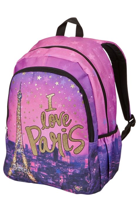 I Love Paris Backpack (original price, $29.50) available at #Justice Pretty Bookbags, Justice Bags, Justice Backpacks, Galaxy Backpack, Fashion For Girls, Unicorn Bag, Justice Clothing, Cool School Supplies, Love Paris