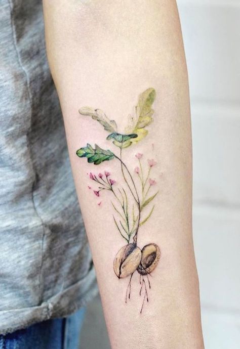 Herbalist Tattoo Ideas, Tattoos Cowboy, Holiday Tattoos, Adoption Tattoo, Herb Tattoo, Clock Tattoos, Daisy Flower Tattoos, Flower Tat, Fern Tattoo