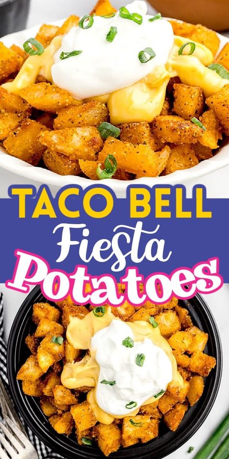 Fiesta Potatoes Taco Bell, Taco Bell Fiesta Potatoes, Cheesy Fiesta Potatoes, Fiesta Potatoes, Taco Bell Copycat, Taco Bell Recipes, Princess Pinky Girl, Pinky Girl, Vegetarian Thanksgiving