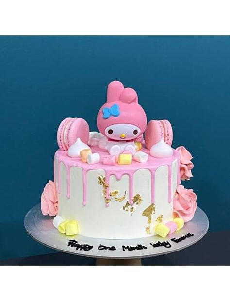 Melody Birthday Theme, My Melody Birthday Theme, Pastel My Melody, Sanrio Birthday Cake, My Melody Theme, My Melody Birthday, Melody Cake, Sanrio Cake, Strawberry Shortcake Birthday Cake