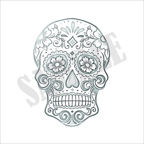 Day Of The Dead Flash Tattoo, Day Of The Dead Tattoos, Day Of The Dead Tattoo, Trippy Drawings, White Toner, Day Of The Dead Skull, Colorful Artwork, Fine Line Tattoos, Line Tattoos