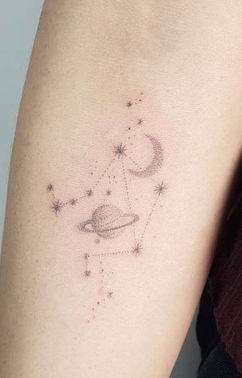 Libra Tattoos, Planet Tattoo, Astronomy Tattoo, Saturn Tattoo, Elephant Tattoo Design, Magia Das Ervas, Planet Tattoos, Bone Tattoos, Taurus Tattoos