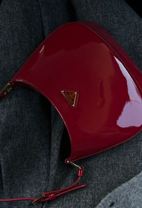 Cherry Red Bag, Red Bag Aesthetic, Red Designer Bag, Red Prada Bag, Funky Purses, Dream Bag, My Style Bags, Aesthetic Bags, Vanity Bag