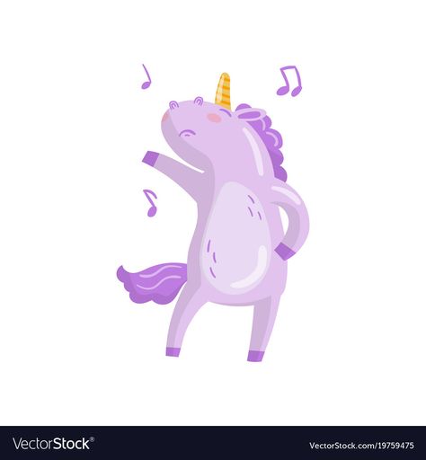 Dancing Unicorn, Unicorn Character, Dancing Funny, Character Dance, Fantasy Horses, Fairy Dragon, Shirt Illustration, Baby Unicorn, Animal Cartoon