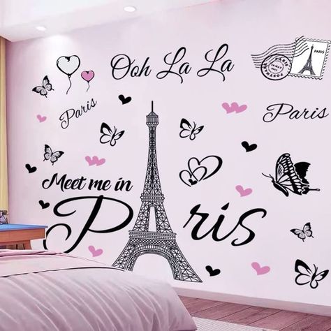 Paris Tower Wall Decal Paris Eiffel Tower Wall Sticker Vinyl Eiffel Tower Peel and Stick Wall Decals Removable Self-Adhesive Stickers Paris Tower Wall Decor... Paris Wall Stickers, Sofa Backdrop, Backdrop Tv, Paris Tower, Paris Decor, Wall Vinyl Decor, Paris Theme, Paris Eiffel Tower, Vinyl Wall Stickers