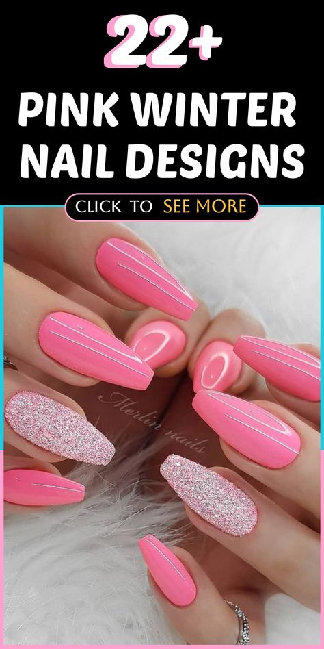 🌟 Get ready to feel pretty in pink this winter with these fabulous nail designs that will make your manicure stand out. From delicate floral patterns to sparkly accents, there's a pink design for every occasion. Embrace the winter season with style and grace by adorning your nails with these lovely pink nail ideas! #PinkWinterNailDesigns #PrettyManicures Pink Winter Nail Ideas, Fall Pink Nails, Christmas Nail Designs Holiday, Pink Sparkly Nails, Pink Nail Ideas, Pink Nail Art Designs, Festive Nail Designs, Pink Nail Colors, Pink Glitter Nails