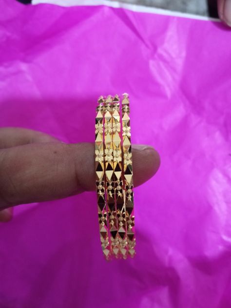 Hand made gold bangles in 12 gr each 4 Bangles Set Gold Designs, 4 Bangles Set Gold, Bangles Design Gold, Silver Anklets Designs, Gold Earrings For Kids, Gold Bangles Indian, Gold Bangles For Women, New Gold Jewellery Designs, Gold Earrings Models