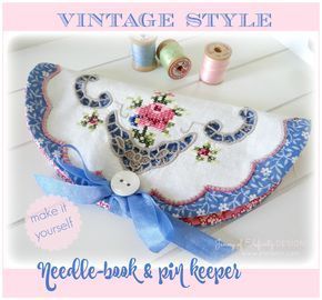 Jenny of ELEFANTZ: TUTORIAL - Vintage Style Needle-book... Sewing Totes, Embroidery Accessories, Bunny Blanket, Fabric Books, Needle Books, Vintage Sewing Notions, Vintage Ideas, Sewing Kits, Wool Quilts