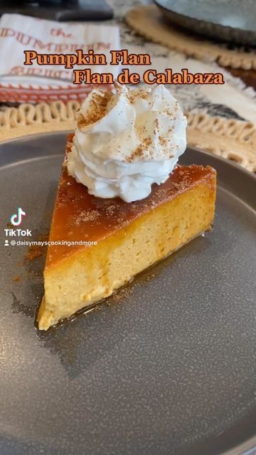 daisymayscookingandmore “Nelly” on Instagram: "Pumpkin Flan - Flan de Calabaza Pumpkin spice is here!!!🎃 #pumpkinflan #flan #flandecalabaza #pumpkinspice #food #foodie #foodies #foodiesofinstagram #recipe #recipes #cooking #baking #instagramfood #instagramfoodie #instagramfoodies #instagramrecipes #instagramcooking Ingredients/Recipe -1 1/2 Cups Pumpkin Purée -1 12 Ounce Can Evaporated Milk -1 14 Ounce Can Sweetened Condensed Milk -5 Eggs -1 Tsp Pumpkin Spice -1 Tbsp Vanilla 1 Cup Sugar Pumpkin Flan Recipe, Pumpkin Spice Seasoning, Pumpkin Flan, Flan Recipe, Thanksgiving Desserts, Take The Cake, Evaporated Milk, Round Cake Pans, Easy Pumpkin