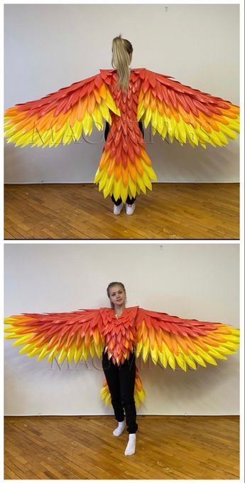 Phoenix Costume Diy, Hummingbird Costume, Phoenix Costume, Costume Unique, Crow Costume, Vbs Themes, Plastic Bottle Flowers, Bird Costume, Diy Costumes Kids