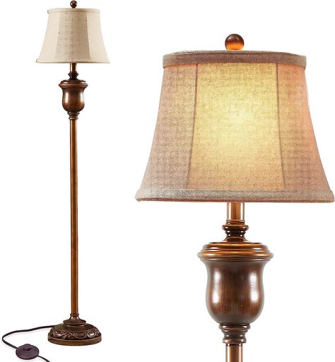 Fullarge Floor Lamp, Floor Lamps for Living Room 64" H,Vintage Standing Lamp with Heavy Base, Mid Century Tall Lamp Rustic for Bedroom - - Amazon.com Vintage Standing Lamp, Farmhouse Floor Lamps, Floor Lamps For Living Room, Farmhouse Table Lamps, Lamp Rustic, Tall Lamp, Mid Century Floor Lamps, Tall Floor Lamps, Lamps For Living Room