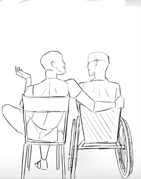 Resting Drawing Reference, Horror Art Pose Reference, Character Couple Poses Reference, 11 People Drawing Base, Shopping Drawing Reference, Pose Reference Wheelchair, Twin Poses Reference Drawing, Pose Reference Injured, Cradling In Arms Drawing