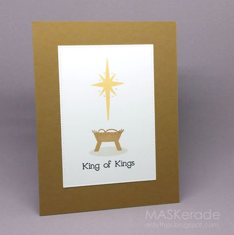 Church Christmas Card Project Day 6 - King of Kings | MASKerade | Bloglovin’ Diy Christmas Cards Christian, Religious Christmas Cards Handmade, Catholic Christmas Cards, Gems Crafts, Diy Christmas Cards Easy, Christmas Cards Handmade Kids, Nativity Christmas Cards, Chrismas Crafts, Christian Christmas Cards