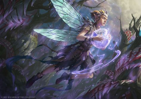 Dnd Fairy, Moth Fairy, Magic The Gathering Art, Fairytale Creatures, Strange Magic, Mtg Art, Spiritual Artwork, Fantasy Races, Dungeons And Dragons Characters