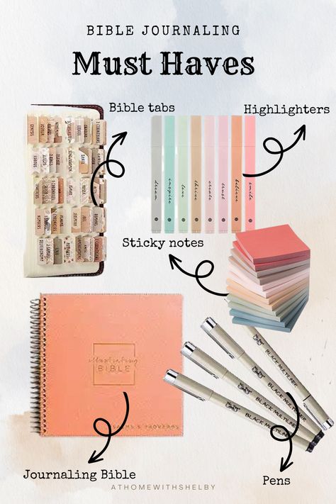 Bible journaling is literally so fun and beautiful. These are some basics I keep on hand when I journal/annotate my Bible. I also have a 10% code for Hosanna Revival if you are in the market for a journaling Bible! Use code: SHELBYLYNNYORK Hosanna Revival Bibles, Journaling Must Haves, Bible Pens, Shelby Lynn, Hosanna Revival, Studying Stationary, Prayer Closet, My Bible, Journaling Bible