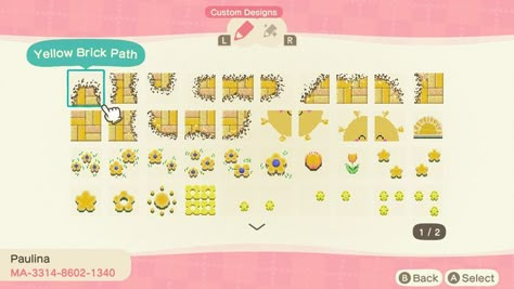 Water Island, Brick Path, Yellow Animals, Path Design, Sun Designs, Brick Design, Animal Games, Farm Life, Animal Crossing