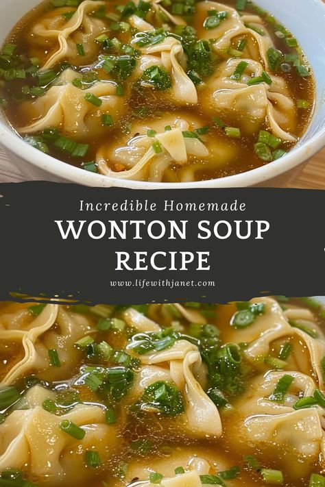 Homemade Wonton Soup Broth For Dumpling Soup, Homemade Pork Wontons, Pork And Shrimp Wonton Soup, Pork Shrimp Wonton, Comfort Food Recipes For Two, Soup And Dumplings Recipe, Pork Dumpling Soup Recipes, Asian Soup With Dumplings, Diy Wonton Soup