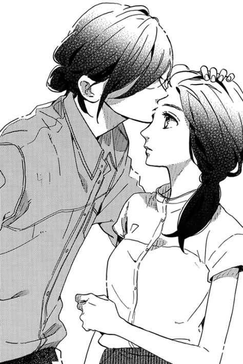 Forehead Kiss, Tsubaki Chou Lonely Planet, Hirunaka No Ryuusei, Romance Aesthetic, Shojo Anime, Romance Anime, Manga Couple, Teacher Student, Shoujo Manga