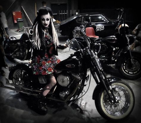 It was so dark there but Harley Davidson... 💋 . . . #goth #gothic #gothgirl #altgirl #harley #harleydavidson #motorcycle #bikergirl… Alt Girl, Biker Girl, Harley Davidson, Instagram