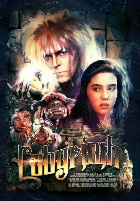 LABYRINTH Labyrinth Movie Poster, Labyrinth Poster, David Bowie Labyrinth, Bowie Labyrinth, Labyrinth 1986, Labyrinth Movie, Goblin King, The Dark Crystal, Jim Henson