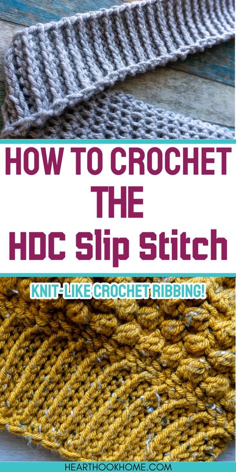 Transform your crochet projects with the stretchy and beautiful Hdc slip stitch ribbing, ideal for adding elegant edges and borders. Hdc Slip Stitch, Slip Stitch Ribbing, Hdc Crochet, Crochet Ribbing, Crochet Hdc, Crochet Blanket Stitch Pattern, 100 Crochet Stitches, Slip Stitch Crochet, Crochet Border Patterns