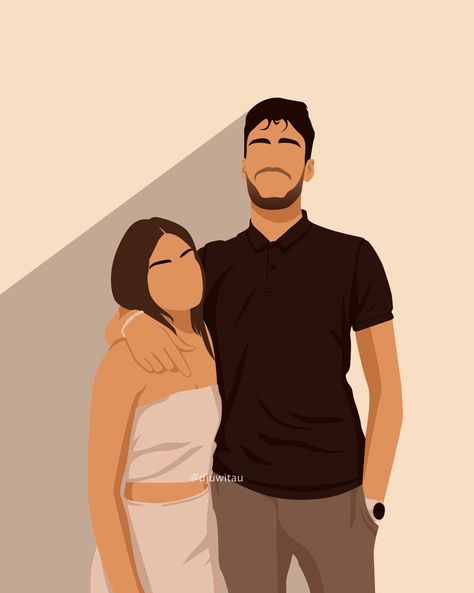 Illustrated Couple Portraits, Friends Portrait Illustration, Aesthetic Couple Drawing Art Faceless, Boy And Girl Illustration Aesthetic, Best Friend Illustration Art, Cute Couple Illustration Art, Couple Illustration Aesthetic, Illustration Art Friends, Couple Digital Art Illustration