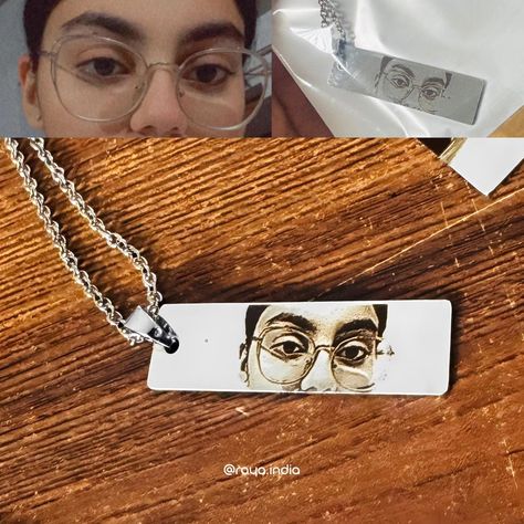 Photo/text engraved pendant🫶🏻 Priced at ₹450 (Indian Rupees) Free delivery all India Product details: -18K silver/gold plated -Pendant size approx 2-2.5inches -Waterproof & heat resistant -Anti-tarnish & hypoallergenic -Eye/face/photo/text etc -Customised according to you -Shipped in 1-3 days How to order: DM or Whatsapp at +91 8584042200 (Instagram growth, SEO, keywords, engraved pendant, engraved photo locket, photo pendant, eye engraved necklace) #eyeengravedpendant #photoengravedpen... Gym Graphic Tees, Indian Rupees, Couple Artwork, Seo Keywords, Engraved Pendant, Whatsapp Call, Photo Pendant, Photo Necklace, Photo Engraving