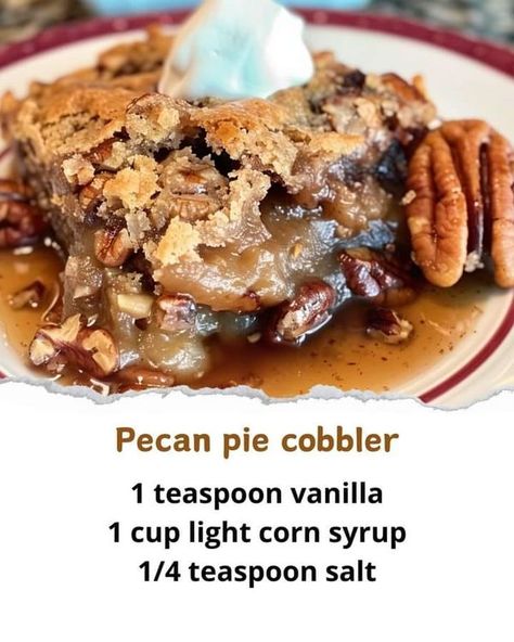 The Pioneer Woman-Ree Drummond 🤗 | I made this pecan pie cobbler for a weekend family dinner, and everyone loved how the sweet, nutty filling combined with the soft, buttery topping—i... | Facebook Buttery Pecan Pie Recipe, Pecan Pie Cobbler Easy, Pecan Cobbler Recipe, Pecan Pie Bread Pudding, Pecan Pie Cobbler, Walnut Pie, Pecan Cobbler, Cobbler Easy, Pioneer Woman Ree Drummond