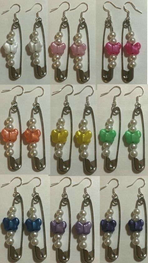 Funky Diy Earrings, Handmade Earrings Ideas Diy, How To Make Earrings At Home, Grunge Accessories Diy, Diy Earrings With Beads, Funky Earrings Diy, Easy Earrings Diy, Easy Jewelry Diy, Types Of Crafts