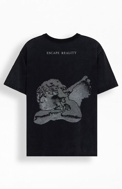 PacSun Escape Reality Oversized T-Shirt | PacSun Pacsun Mens, Escape Reality, Oversized T Shirt, Basic Tees, Casual Wardrobe, Oversized Tshirt, Shirt Price, Model Measurements, Pacsun