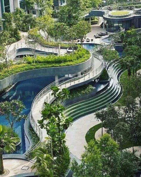 2,296 Likes, 10 Comments - LANDSCAPE ARCHITECTURE (@landscape.architecture) on Instagram: “🌴Multilayered gardens and pools. 📍Located in #Singapore” Singapore Architecture, Residential Building Design, Sustainable City, Building Landscape, Landscape Architecture Design, Green Architecture, Architecture Design Concept, Organic Architecture, Architecture Landscape