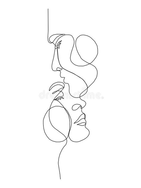 2 Faces Tattoo, Faces Tattoo, Continuous Line Tattoo, Minimalist Concept, Line Drawing Tattoos, Contour Line Drawing, Incredible 2, Face Tattoos For Women, One Line Tattoo