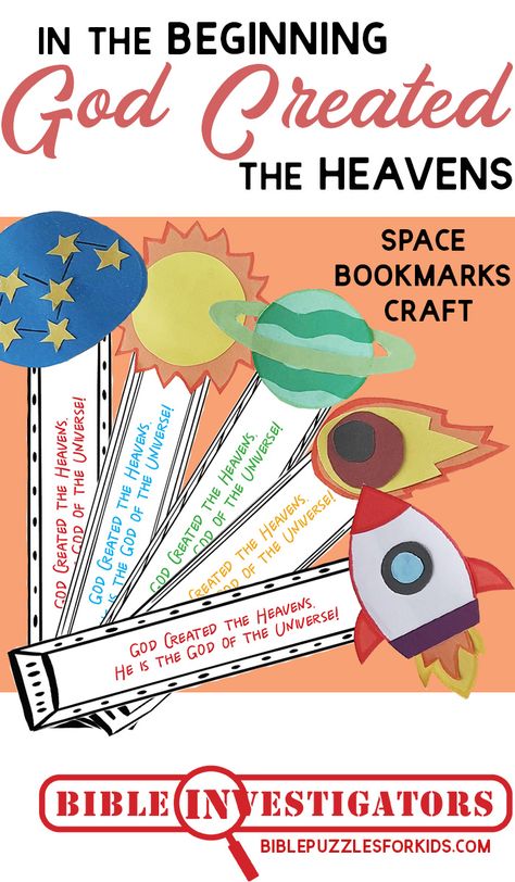 Our Lord is the God of the Universe. Help kids understand that in the beginning God created the heavens with a fun space bookmarks craft! Space Bookmarks, Bookmarks Craft, Biblical Homeschooling, God Of The Universe, In The Beginning God Created, Space Lessons, Homeschool Advice, In The Beginning God, Vbs 2024