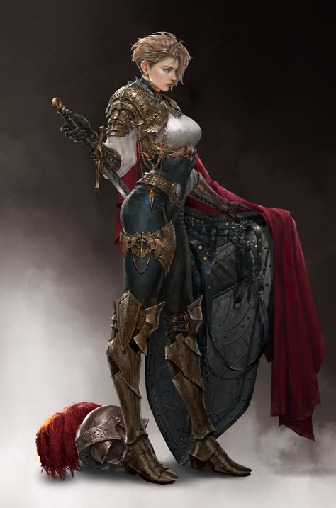 ArtStation - Shield Knight Female Knight Art Character Design, Shield Knight, 3d Karakter, Female Armor, Female Character Concept, Female Knight, Knight Art, Fantasy Armor, Wow Art