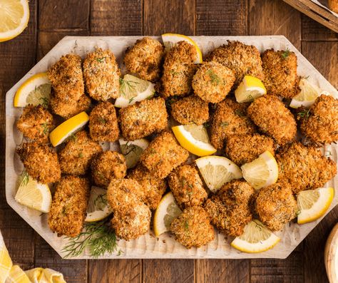 Fish Bites In Air Fryer, Fried Grouper Bites, Grouper Bites Recipe, Air Fried Grouper Recipes, Grouper Recipes Air Fryer, Grouper Nuggets Recipe, Grouper Fish Recipes Air Fryer, Air Fryer Grouper Recipes, Air Fryer Grouper