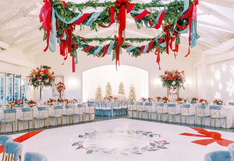 Winter Wonderland Christmas Wedding Reception, Wedding Reception Florals, Reception Florals, Martha Weddings, Unity Ceremony, Allure Bridals, Christmas Greenery, Colorful Christmas, Martha Stewart Weddings