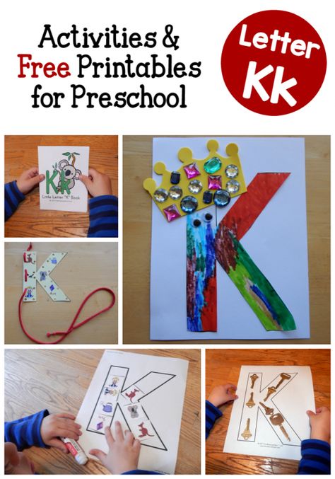 Letter K activities for preschool Letter K Activities For Preschool, Letter K Activities, Letter K Preschool, Letter K Crafts, The Measured Mom, Measured Mom, All About Me Preschool, The Letter K, K Crafts