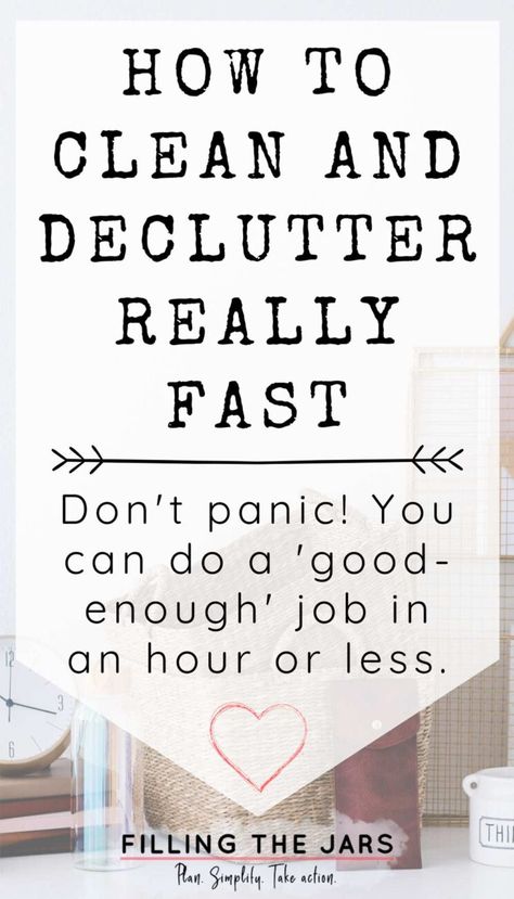 How to Clean a Cluttered House Fast: The One-Hour Cheater Method | Filling the Jars Parts Of House, Cluttered House, Declutter Help, Organising Ideas, Clean Clutter, Clean Your House, Clean My House, Messy House, House Smell Good